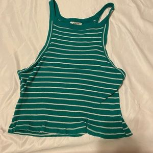 green and white ADC crop top tank top size S